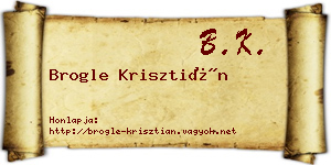 Brogle Krisztián névjegykártya